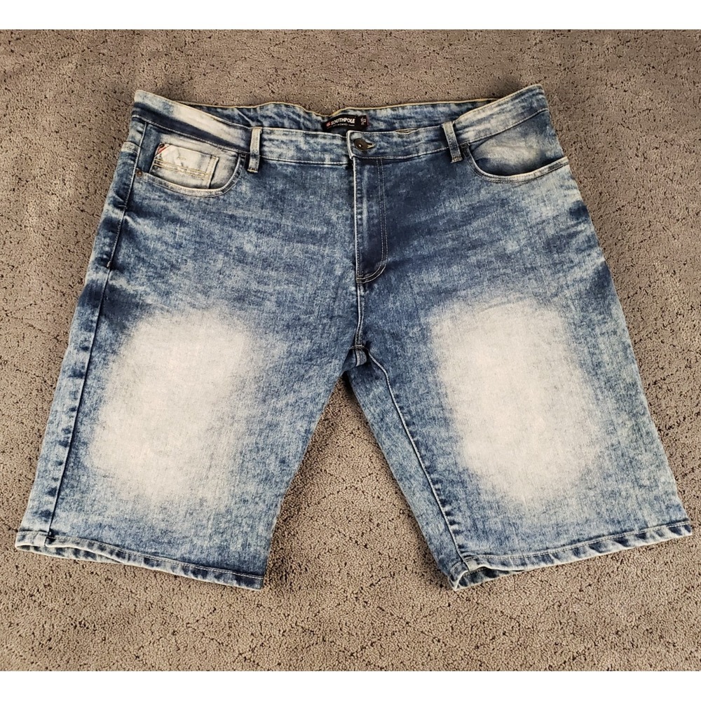 Southpole‎ Shorts Mens 42 Blue Straight Leg Slim Faded Denim Streetwear 12"